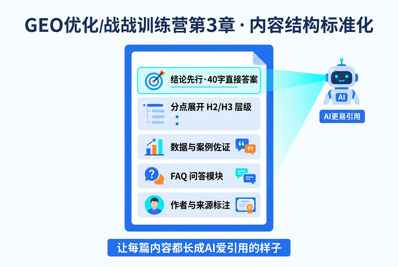 GEO内容模板:问题—证据—结论结构