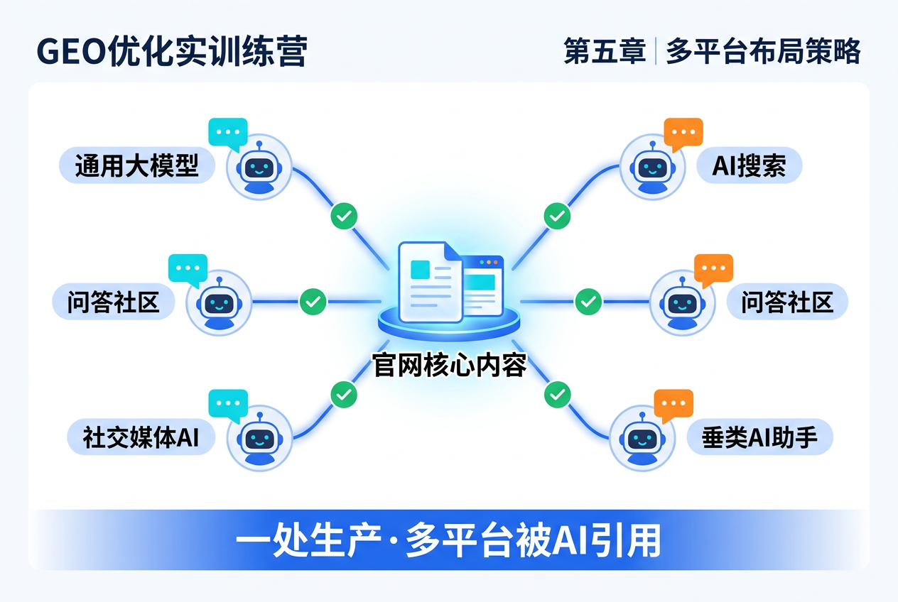 多平台GEO优化布局示意