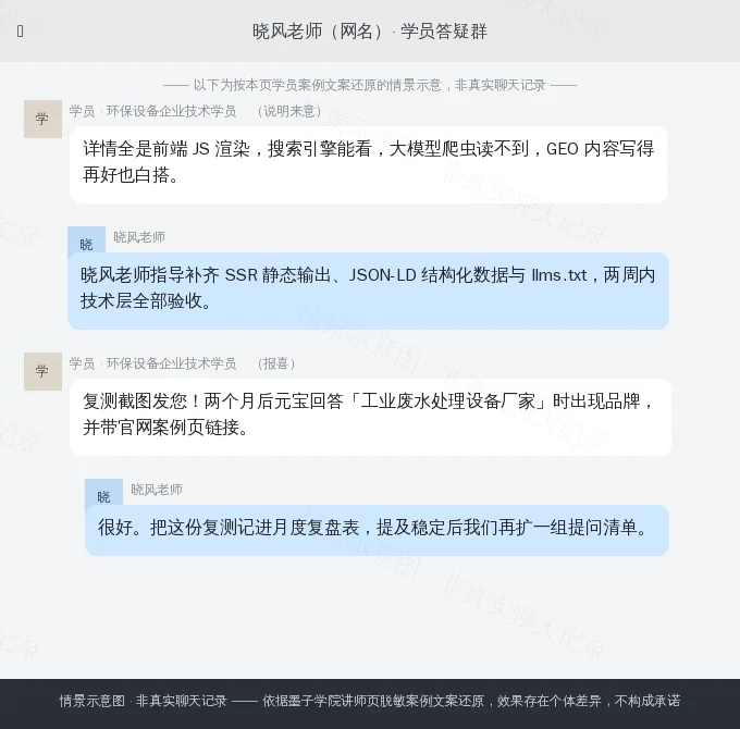 晓风老师学员案例情景示意图(非真实聊天记录)