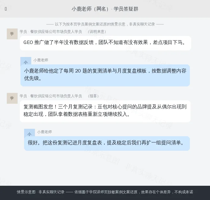 小鹿老师学员案例情景示意图(非真实聊天记录)