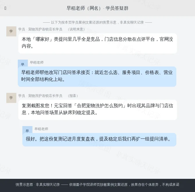 早稻老师学员案例情景示意图(非真实聊天记录)