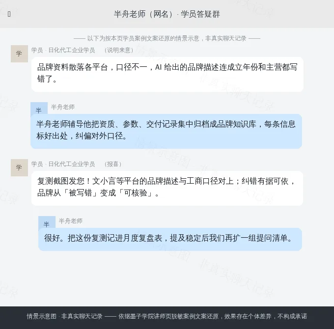 半舟老师学员案例情景示意图(非真实聊天记录)