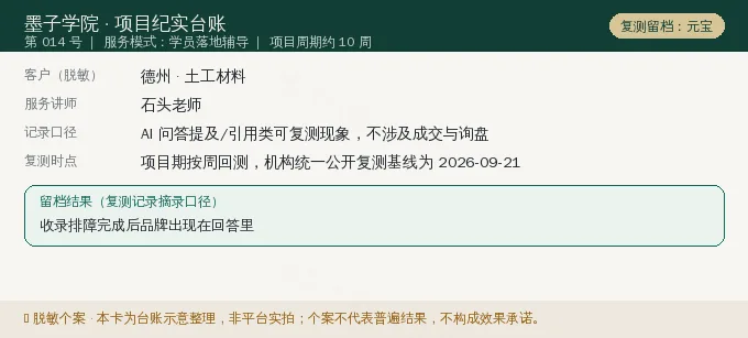 德州土工材料 GEO 项目纪实卡(情景示意)
