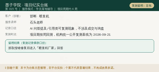 邯郸喷浆机 GEO 项目纪实卡(情景示意)