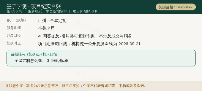 广州全屋定制 GEO 项目纪实卡(情景示意)