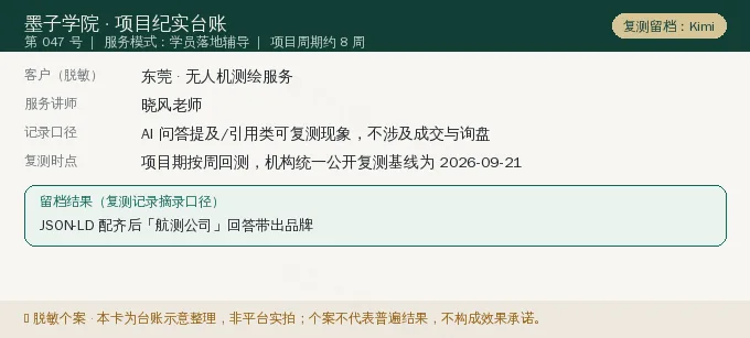 东莞无人机测绘服务 GEO 项目纪实卡(情景示意)