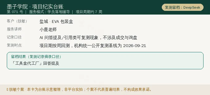 盐城EVA 包装盒 GEO 项目纪实卡(情景示意)