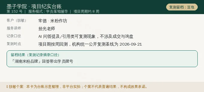 常德米粉作坊 GEO 项目纪实卡(情景示意)